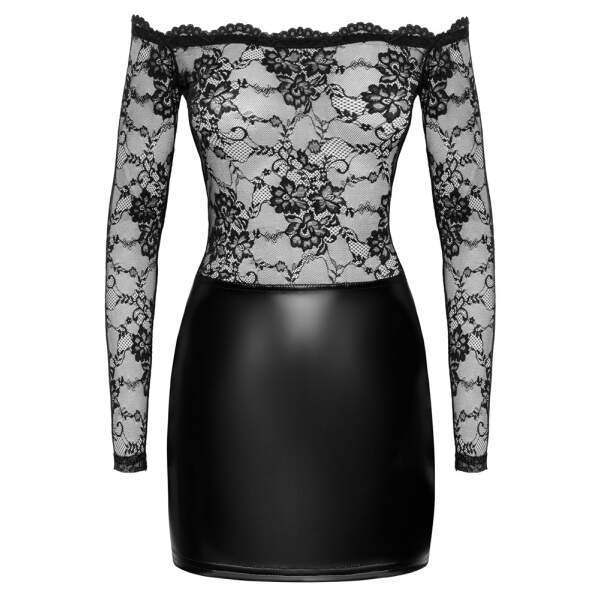 Noir Handmade - Mini Jurk - Strapless - Kant - Wetlook - Zwart - Afbeelding 3