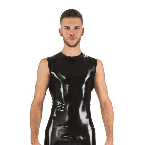 Mr. B - Shirt - Mouwloos - Latex - Zwart