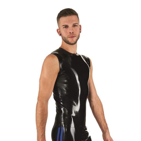Mr. B - Shirt - Mouwloos - Latex - Zwart - Afbeelding 2