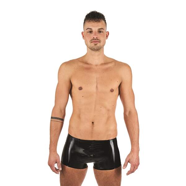 Mr. B - Short - Rode Banen - Latex - Zwart - Afbeelding 2
