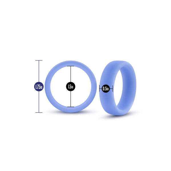 Blush - Cockring - Siliconen - Glow in the Dark  - Blauw - Afbeelding 4