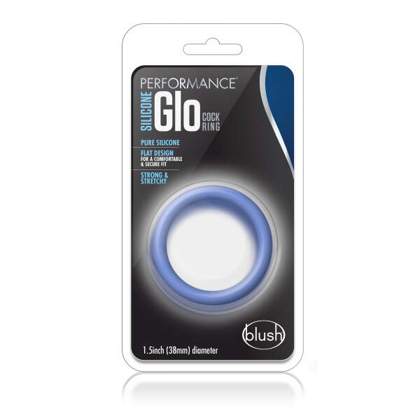 Blush - Cockring - Siliconen - Glow in the Dark  - Blauw - Afbeelding 2