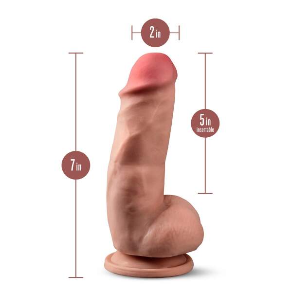 Dr Skin - Plus - Dikke Realistische Dildo - met Ballen - Zuignap - 17,7 cm - Nude - Afbeelding 4