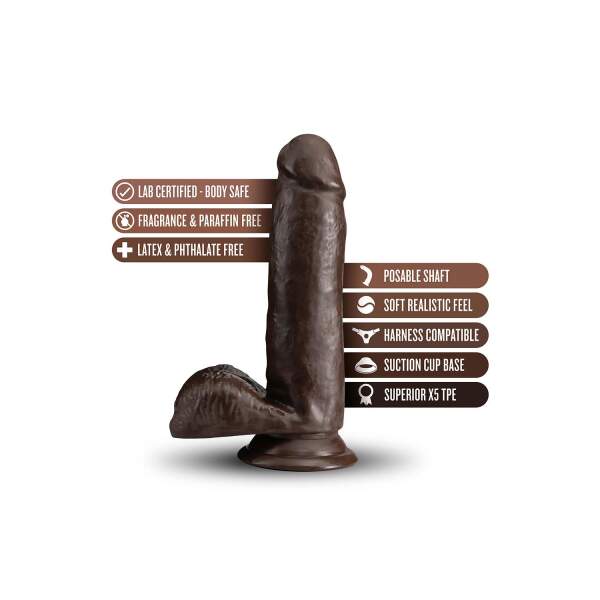 Dr Skin - Plus - Dikke Realistische Dildo - met Ballen - Zuignap - 17,7 cm - Bruin - Afbeelding 5
