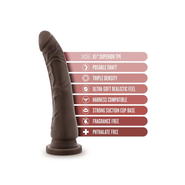 Dr Skin - Plus - Realistische Dildo - Zuignap - 22,8 cm - Bruin - Afbeelding 5