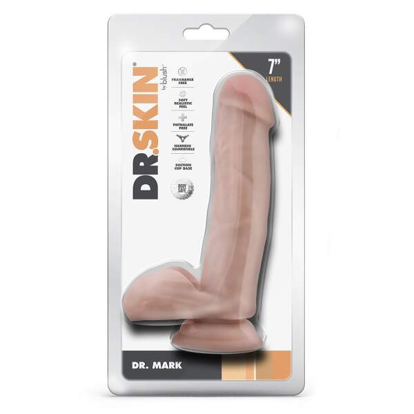 Dr. Skin - Dr. Mark - Realistische Dildo - met Ballen - Zuignap - 17,7 cm - Nude - Afbeelding 4