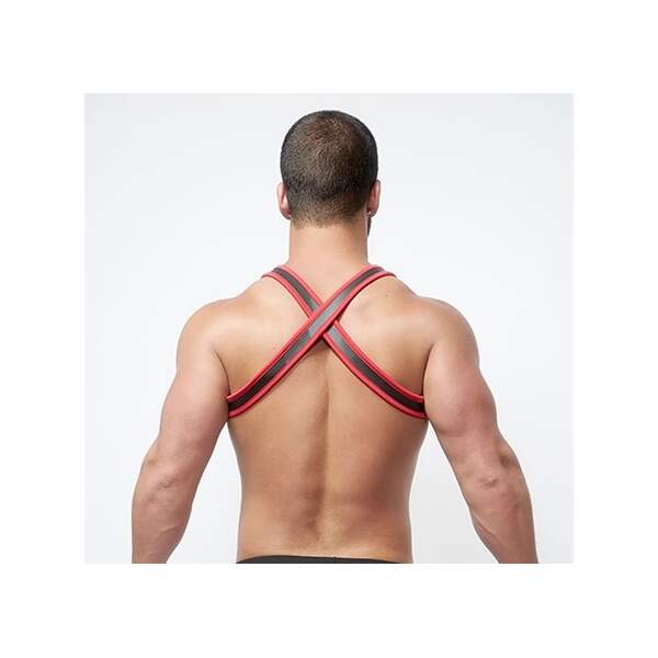 Harnas Rood/Wit Neopreen - Mr. B - Afbeelding 3