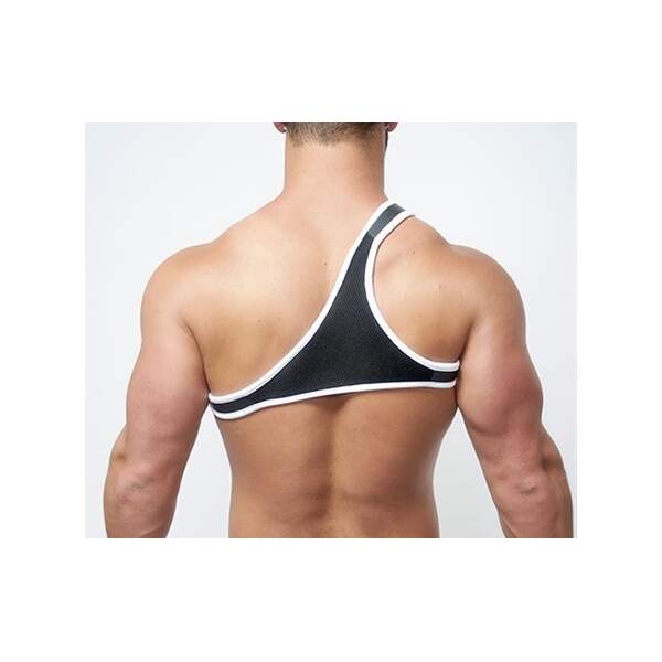 Harnas Triangle Zwart/Wit Neopreen - Mr. B - Afbeelding 2