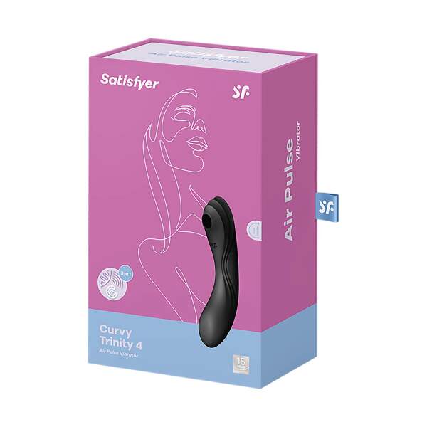 Satisfyer - Curvy Trinity 4 - Multi Use Vibrator - Luchtdruk Vibrator - Zwart - Afbeelding 5