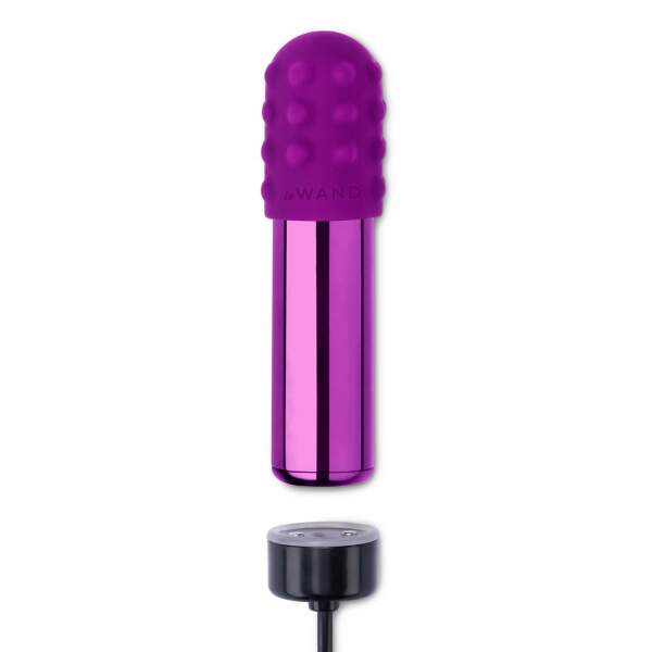 Le Wand - Bullet - Mini Vibrator - 2 Verwisselbare Opzetstukken - Paars - Afbeelding 3