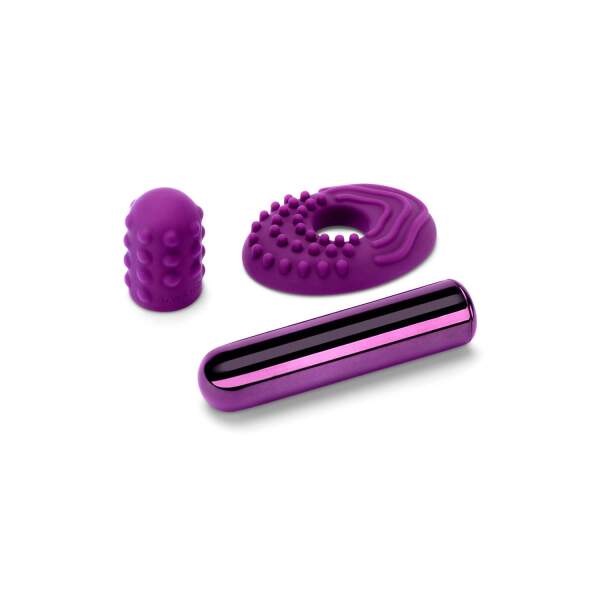 Le Wand - Bullet - Mini Vibrator - 2 Verwisselbare Opzetstukken - Paars - Afbeelding 7