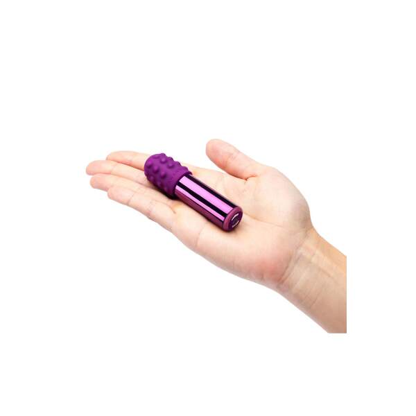 Le Wand - Bullet - Mini Vibrator - 2 Verwisselbare Opzetstukken - Paars - Afbeelding 2