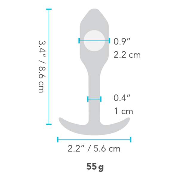 b-Vibe - Snug Plug 1 - Verzwaarde Butt Plug - Siliconen - Zwart - Afbeelding 4