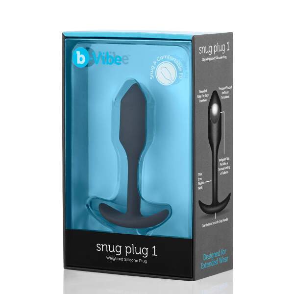 b-Vibe - Snug Plug 1 - Verzwaarde Butt Plug - Siliconen - Zwart - Afbeelding 5