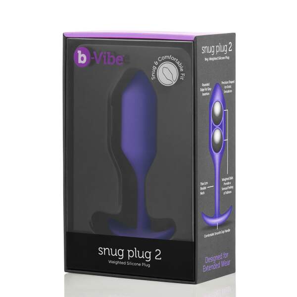 b-Vibe - Snug Plug 2 - Verzwaarde Butt Plug - Siliconen - Paars - Afbeelding 6