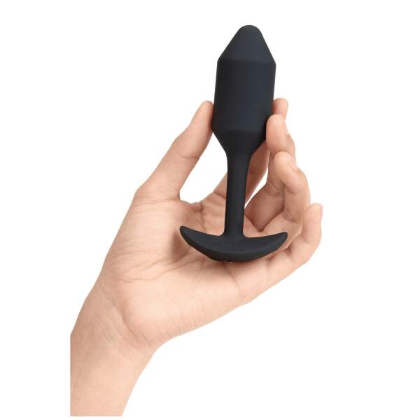 b-Vibe - Snug Plug 2 - Verzwaarde Butt Plug - Vibrerend - Siliconen - Zwart
