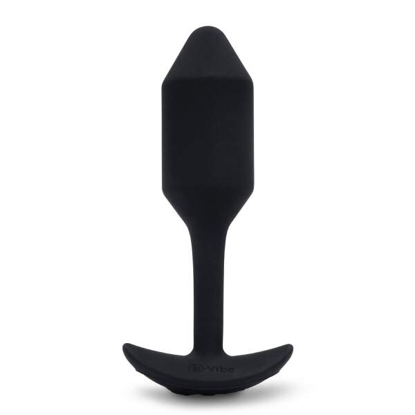 b-Vibe - Snug Plug 2 - Verzwaarde Butt Plug - Vibrerend - Siliconen - Zwart - Afbeelding 3