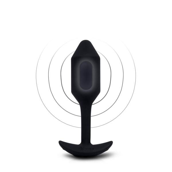 b-Vibe - Snug Plug 2 - Verzwaarde Butt Plug - Vibrerend - Siliconen - Zwart - Afbeelding 2