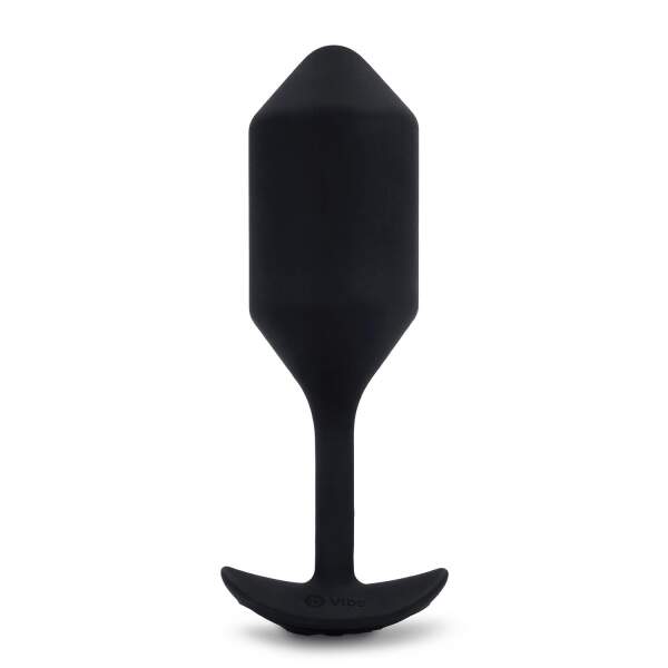 b-Vibe - Snug Plug 4 - Verzwaarde Butt Plug - Vibrerend - Siliconen - Zwart - Afbeelding 4