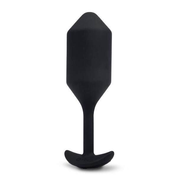 b-Vibe - Snug Plug 4 - Verzwaarde Butt Plug - Vibrerend - Siliconen - Zwart - Afbeelding 3