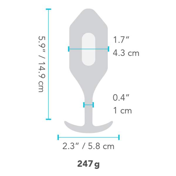 b-Vibe - Snug Plug 4 - Verzwaarde Butt Plug - Vibrerend - Siliconen - Zwart - Afbeelding 5
