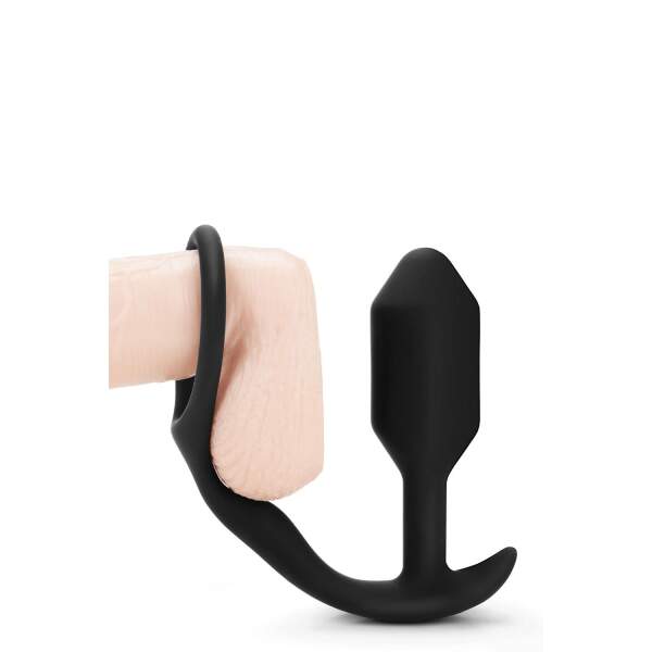 b-Vibe - Snug  & Tug - Butt Plug en Cockring - Siliconen - Zwart - Afbeelding 2