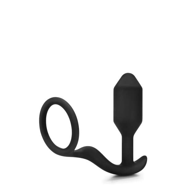 b-Vibe - Snug  & Tug - Butt Plug en Cockring - Siliconen - Zwart - Afbeelding 3