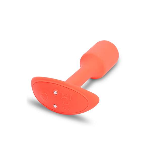 b-Vibe - Snug Plug 1 - Verzwaarde Butt Plug - Vibrerend - Siliconen - Oranje - Afbeelding 5