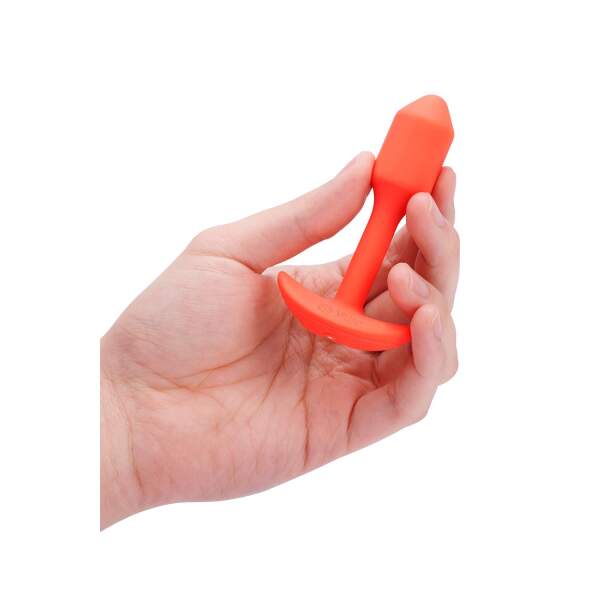 b-Vibe - Snug Plug 1 - Verzwaarde Butt Plug - Vibrerend - Siliconen - Oranje