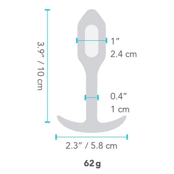 b-Vibe - Snug Plug 1 - Verzwaarde Butt Plug - Vibrerend - Siliconen - Oranje - Afbeelding 3