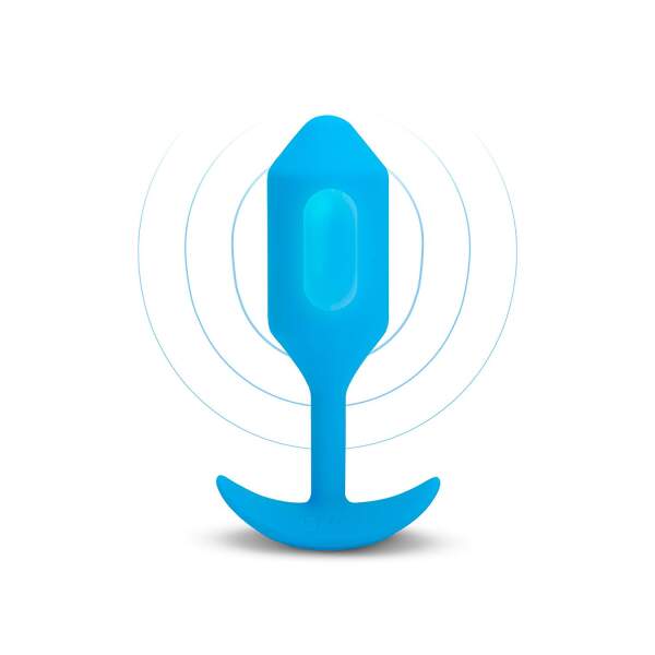 b-Vibe - Snug Plug 3 - Verzwaarde Butt Plug - Vibrerend - Siliconen - Blauw - Afbeelding 2