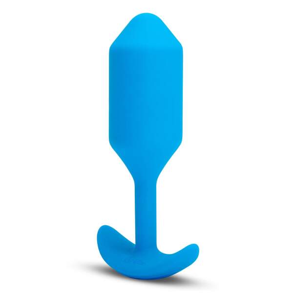 b-Vibe - Snug Plug 3 - Verzwaarde Butt Plug - Vibrerend - Siliconen - Blauw - Afbeelding 4