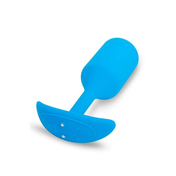 b-Vibe - Snug Plug 3 - Verzwaarde Butt Plug - Vibrerend - Siliconen - Blauw - Afbeelding 3