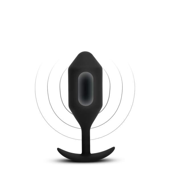 b-Vibe - Snug Plug 5 - Verzwaarde Butt Plug - Vibrerend - Siliconen - Zwart - Afbeelding 3