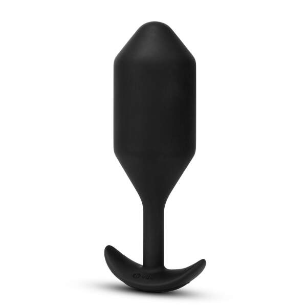 b-Vibe - Snug Plug 5 - Verzwaarde Butt Plug - Vibrerend - Siliconen - Zwart - Afbeelding 5