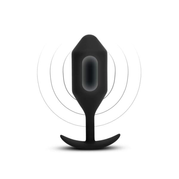 b-Vibe - Snug Plug 5 - Verzwaarde Butt Plug - Vibrerend - Siliconen - Zwart - Afbeelding 2