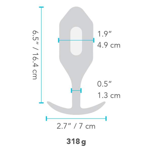 b-Vibe - Snug Plug 5 - Verzwaarde Butt Plug - Vibrerend - Siliconen - Zwart - Afbeelding 4