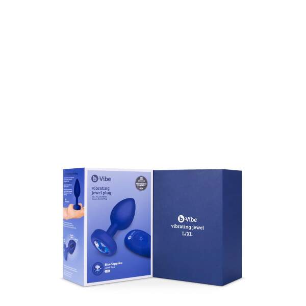 b-Vibe - Vibrating Butt Plug - Jewel - Siliconen - Navy - L/XL - Afbeelding 9