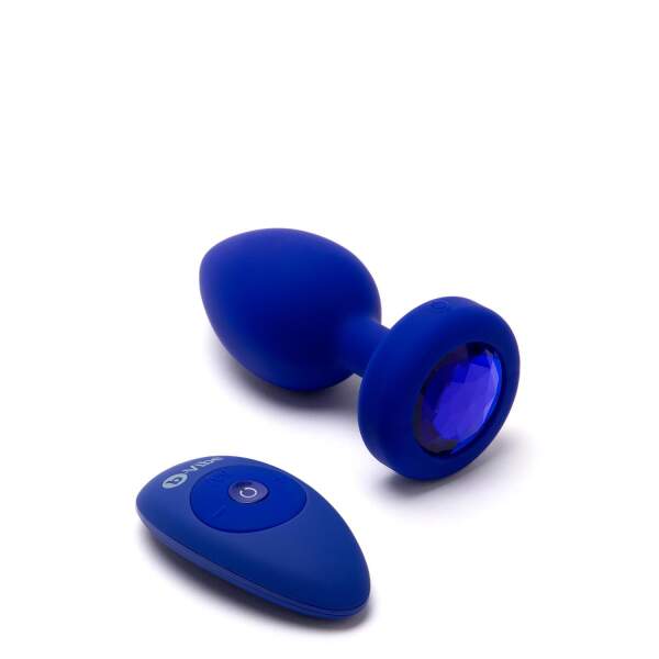 b-Vibe - Vibrating Butt Plug - Jewel - Siliconen - Navy - L/XL - Afbeelding 2