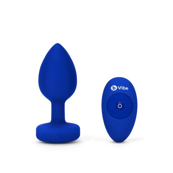 b-Vibe - Vibrating Butt Plug - Jewel - Siliconen - Navy - L/XL - Afbeelding 4