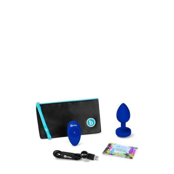 b-Vibe - Vibrating Butt Plug - Jewel - Siliconen - Navy - L/XL - Afbeelding 8