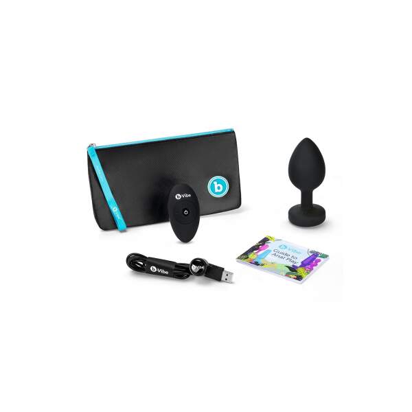 b-Vibe - Vibrating Butt Plug - Jewel - Siliconen - Zwart - XXL - Afbeelding 6