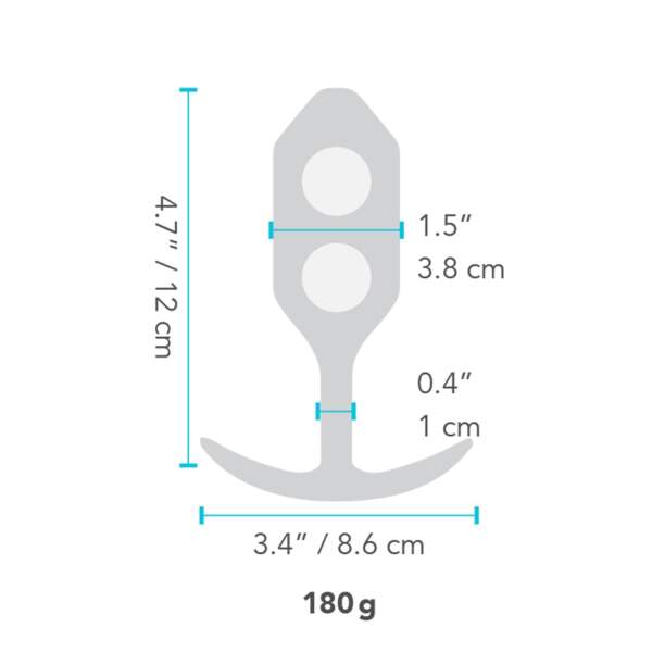 b-Vibe - Snug Plug 3 - Verzwaarde Butt Plug - Siliconen - Groen - Afbeelding 5