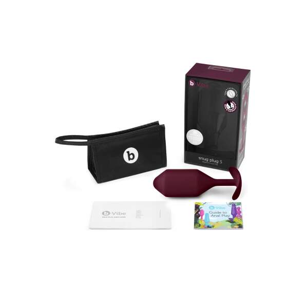 b-Vibe - Snug Plug 5 - Verzwaarde Butt Plug - Siliconen - Rood - Afbeelding 6