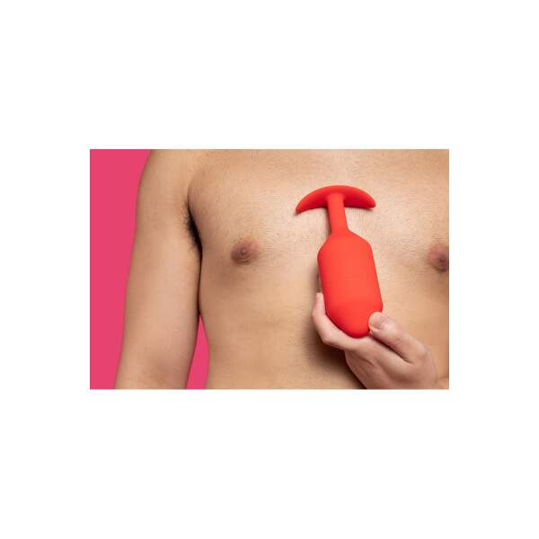 b-Vibe - Snug Plug 6 - Verzwaarde Butt Plug - Siliconen - Rood - Afbeelding 2