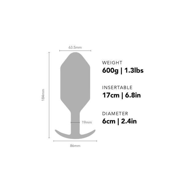 b-Vibe - Snug Plug 7 - Verzwaarde Butt Plug - Siliconen -Zwart - Afbeelding 5