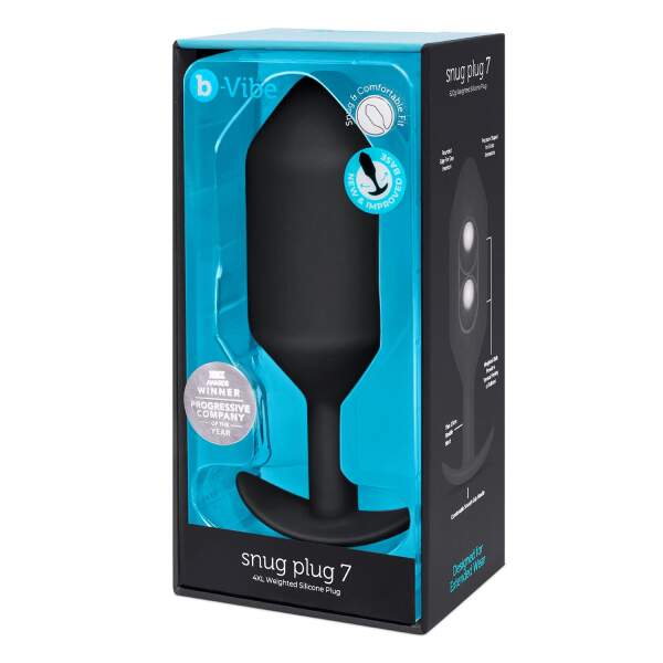 b-Vibe - Snug Plug 7 - Verzwaarde Butt Plug - Siliconen -Zwart - Afbeelding 3
