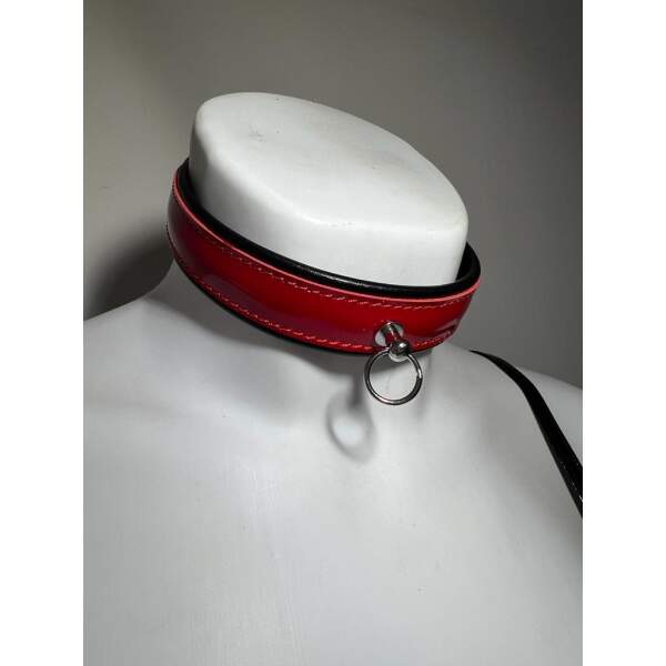 Collar - Leer - Lak - Rood - Afbeelding 3