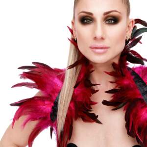 Kinky Diva - Feather Collar - Unisex  - Stola - Veren - Fuchsia - Zwart