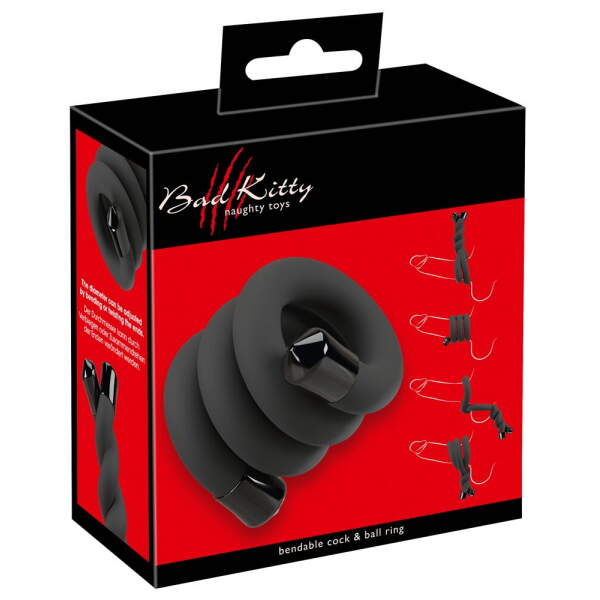 Bad Kitty - Bendable Cockring - Ball Ring - Siliconen Rubber - Afbeelding 8
